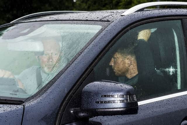 Joe Garner arrives at the Rangers Training Centre on Friday night. Picture: Paul Devlin/SNS