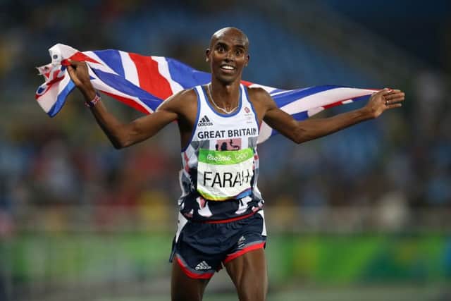 Great Britain's Mo Farah celebrates winning his historic fourth Olympic gold medal after the 5,000m. PICTURE: PA Wire