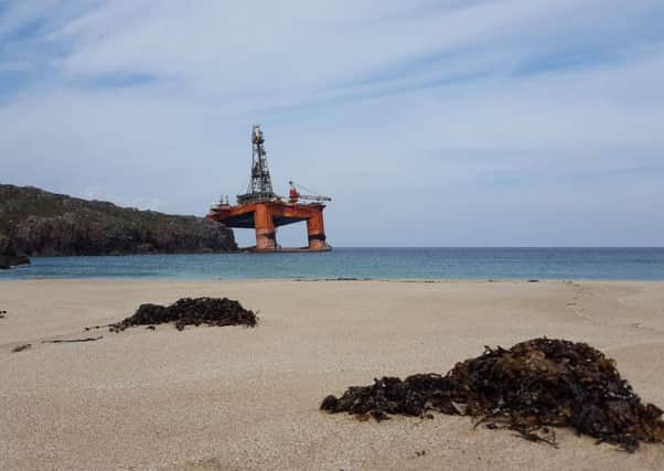 The Transocean Winner drilling rig which ran aground on the Isle of Lewis. Picture: PA