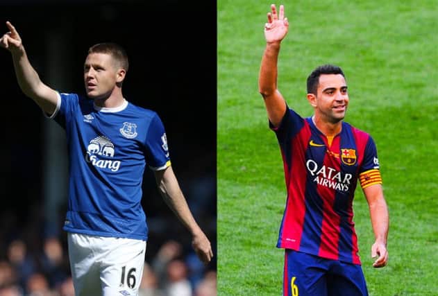 James McCarthy and Xavi have both been linked with Celtic. Pictures: Getty Images