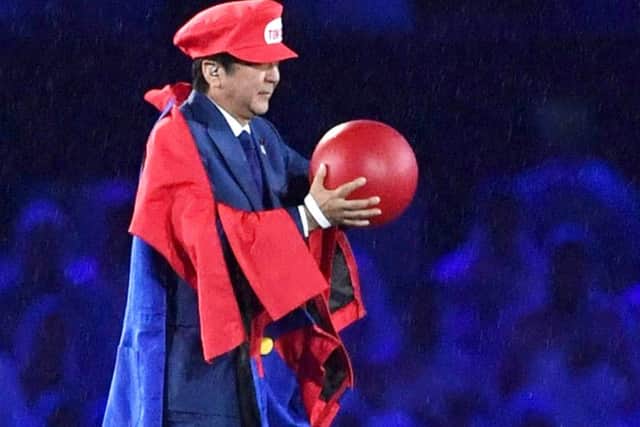 Japanese Prime Minister Shinzo Abe appears as Super Mario at Olympics closing ceremony in Rio. Picture: Yu Nakajima/Kyodo News/AP