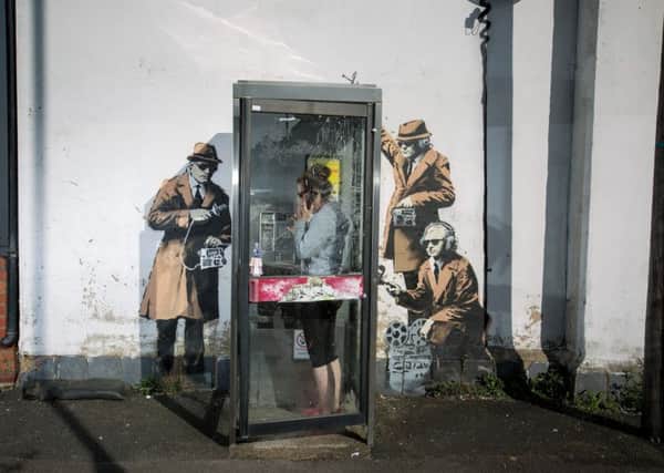 Banksy's iconic Spy Booth creation. Picture: SWNS