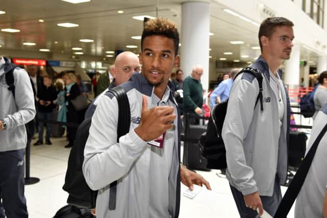 The Celtic team leave Glasgow Airport for their next Champions league match with Hapoel Be'er Sheva.
Picture: SNS Group