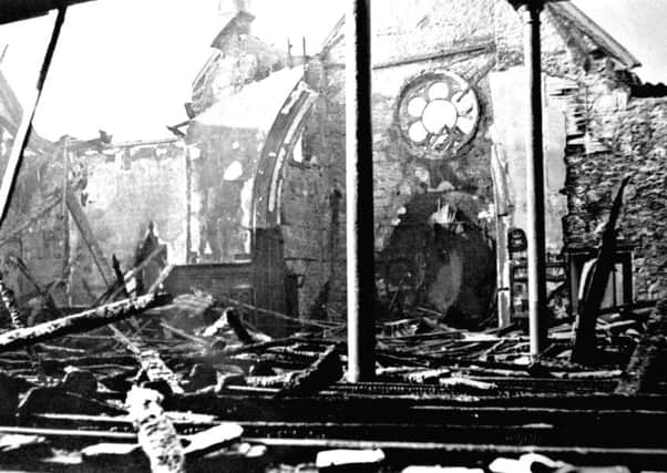 Bearsden South Church was virtually destroyed by a German bomb dropped in March 1941. Picture: PA