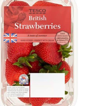 Tesco strawberries carrying a Union flag logo. Picture: Contributed