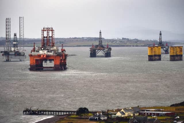 Rigs anchor in the Cromarty Firth as the oil downturn bites. Picture: Jeff J Mitchell/Getty Images