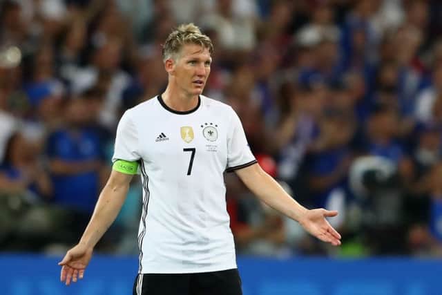 Bastian Schweinsteiger, seen here in action for Germany, looks set to leave Manchester United for a knockdown price. Picture: Getty Images