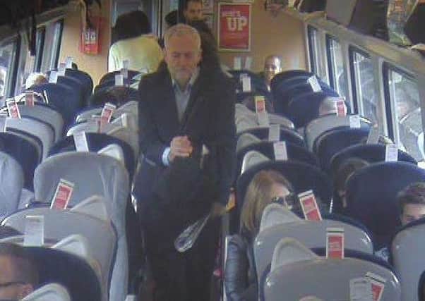 An image released by Virgin Trains that the firm says proves Mr Corbyn chose to walk past empty seats. Picture: Virgin Trains