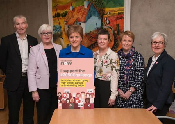 First Minister Nicola Sturgeon helped launch Breast Cancer Nows #2050 Challenge. Picture: Contributed