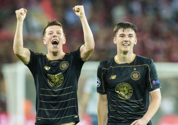 Celtic's Callum McGregor and Kieran Tierney celebrate in Israel. Other Scottish clubs should be happy too. Picture: Craig Williamson/SNS