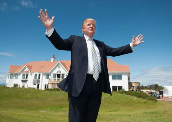Mr Trump unveils the multi-million pound refurbishment of the Trump Turnberry clubhouse. Picture: John Devlin