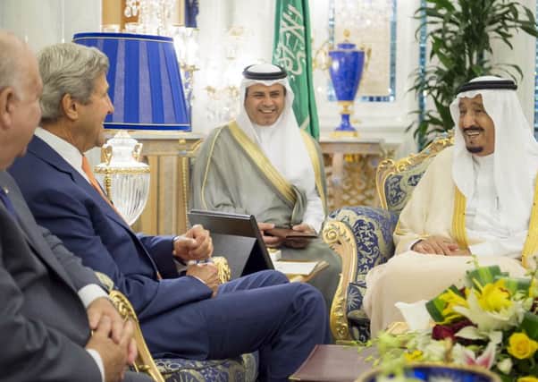 US Secretary of State John Kerry meeting with Saudi King Salman bin Abdulaziz in Jeddah. Picture: AFP/Getty Images