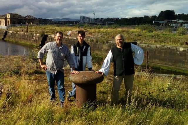 Project director Vladimir Martus (right) and members of the Cutty Sark replica project at Govan Graving Docks in Glasgow. Picture: Contributed