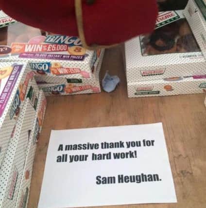 Sam Heughan rewarded the crew for their hard work.