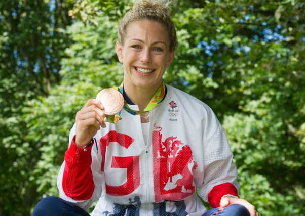 Sally Conway proudly shows off her Olympic bronze medal. PPicture:  Steven Scott Taylor