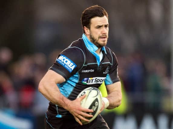 Alex Dunbar scored for Glasgow Warriors with a charge down but the visitors fell to defeat at Kingsholm. Picture: SNS
