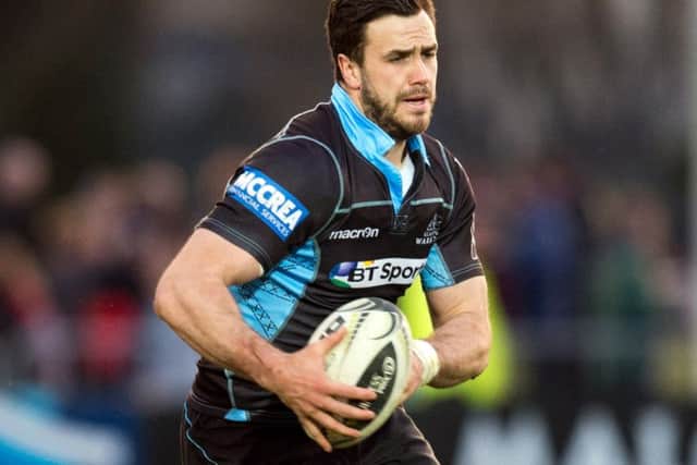 Alex Dunbar scored for Glasgow Warriors with a charge down but the visitors fell to defeat at Kingsholm. Picture: SNS