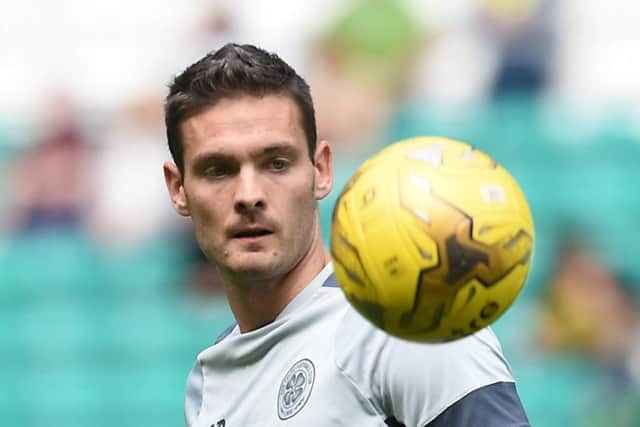 Craig Gordon warms up for yesterdays game against Aberdeen at Celtic Park where he found himself relegated to the bench, with Dorus de Vries preferred in goal.  
Photograph: Craig Foy/SNS