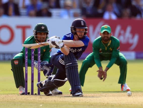 Skipper Eoin Morgan leads from the front as he strokes his way to 68, and England to victory. Picture: Adam Davy/PA