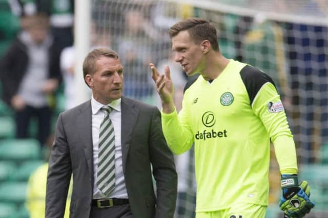 Brendan Rodgers chose Dorus de Vries, right, ahead of Craig Gordon in the match against Aberdeen. Picture: SNS