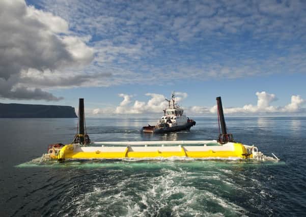 A tidal turbine is pulled out to location Picture: Scottish Renewables