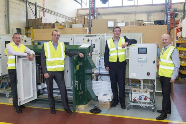 From left: ID Systems managing director Iain Doherty, UKSE investment executive Gordon Jamieson, UKSE regional executive Scott Webb and ID Systems finance director Stuart Devine. Picture: Contributed