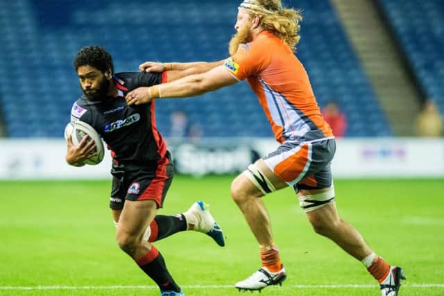 Edinburgh's Sasa Tofilau in action against Newcastle in last week's pre-season match. Picture: Ross Parker/SNS