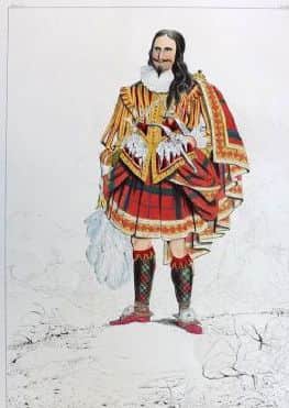 An image from The Costume of the Clans by the Sobieski Stuart brothers. The book was the first guide of its type to Scottish Tartans, with many of the designs later deemed to be forgeries. PIC www.albion-prints.com