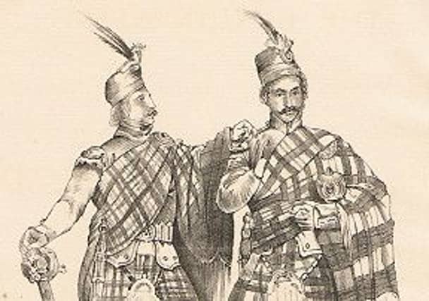 The Sobieski brothers were known for wearing every "tag and rag" and "tinsel ornament" of Highland costume. PIC Scottish Tartans Authority.
