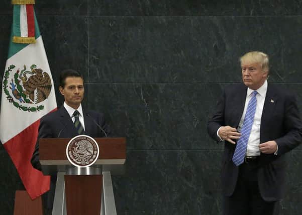 Donald Trump met with Mexico's President Enrique Pena Nieto in a controversial trip to Mexico City on Wednesday. Picture: AP