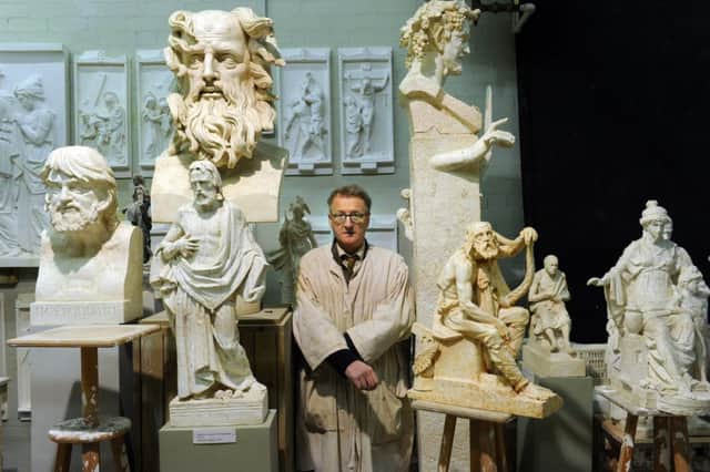 Sculptor Sandy Stoddart in his studio in Paisley. Picture: Robert Perry