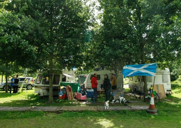 The illegal campsite by the Holyrood Parliament. Picture: TSPL