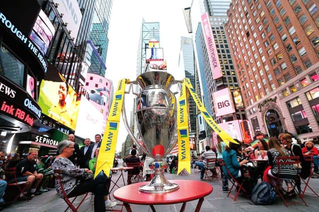 Like the Pro12, the Aviva Premiership is chasing US dollars and staged a match in New York last season. Picture: Mike Stobe/Getty Images for Premiership Rugby