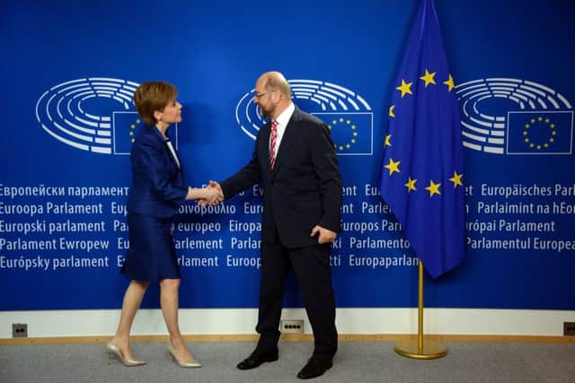 European Parliament President Martin Schulz meets  Scottish First Minister Nicola Sturgeon in June. Picture: Getty