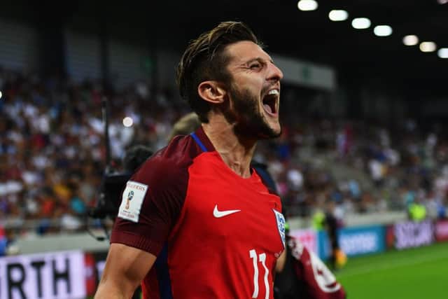 Adam Lallana celebrates his last-minute winner for England but it was an uninspiring beginning for new manager Sam Allardyce. Picture: Getty