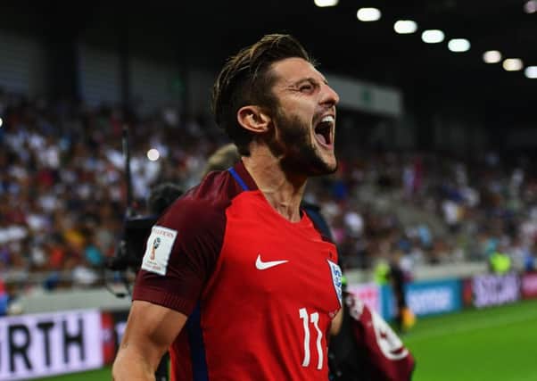Adam Lallana celebrates his last-minute winner for England but it was an uninspiring beginning for new manager Sam Allardyce. Picture: Getty