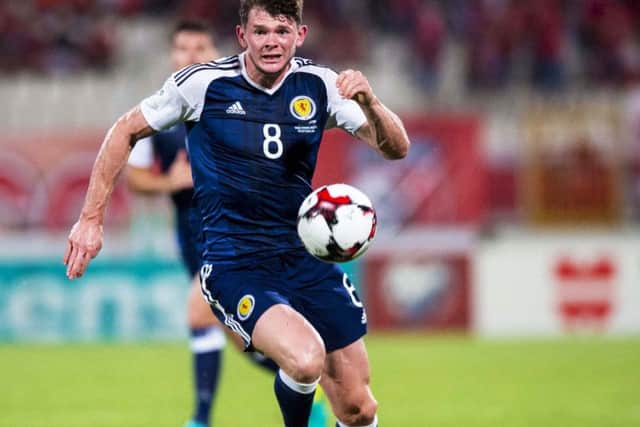 Oliver Burke, played 65 minutes of Scotland's 5-1defeat of Malta. Picture: SNS