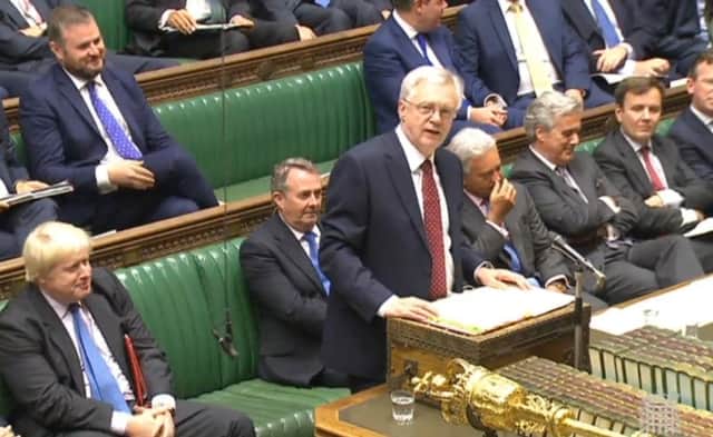 Brexit Secretary David Davis makes a statement in the House of Commons. Picture: PA