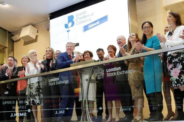The SCC delegation opens the markets at the London Stock Exchange. Picture: Contributed