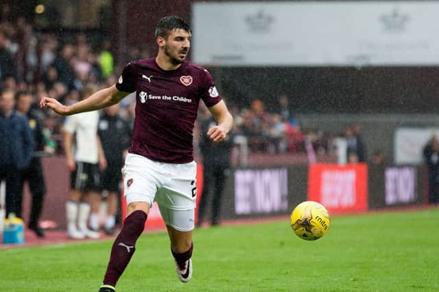 20/08/16 LADBROKES PREMIERSHIP
HEARTS v INVERNESS CT (5-1)
TYNECASTLE - EDINBURGH
Hearts' Callum Paterson in action
