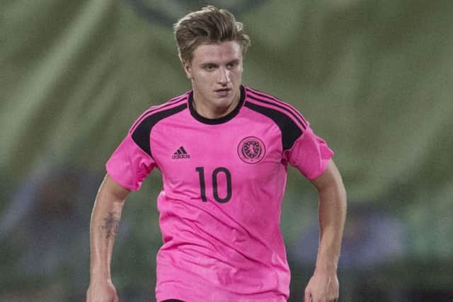 Jason Cummings in action for Scotland Under-21s. Picture: SNS.