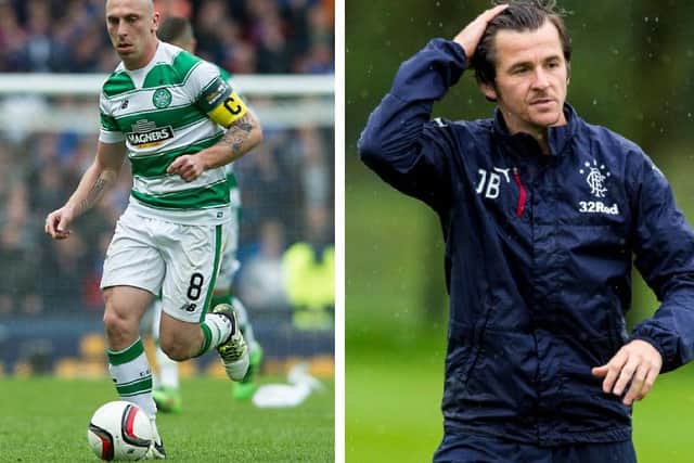 Scott Brown and Joey Barton will go head-to-head in the Old Firm game. Pictures: John Devlin/SNS