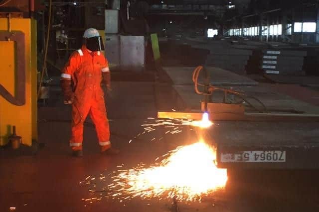 Steelworker at Dalzell plant at Motherwell