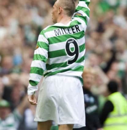 Kenny Miller salutes the fans after scoring his first goal for Celtic, against Rangers in 2006. Picture: Jeff Holmes/SNS