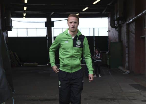 Leigh Griffiths arriving at Celtic Park. Picture; SNS