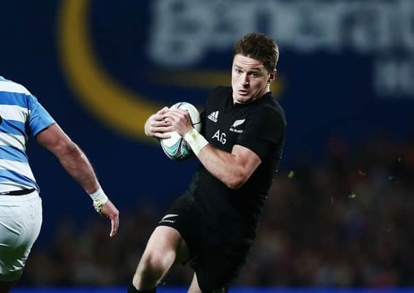 Beauden Barrett of New Zealand makes a break during the win over in Hamilton.  Picture: Anthony Au-Yeung/Getty Images