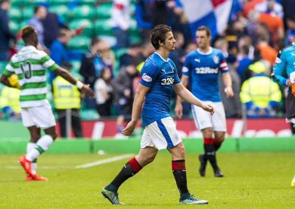 Rangers' Joey Barton trudges off at full-time. Picture: Craig Williamson/SNS
