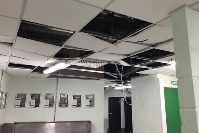 Damage done inside Celtic Park after the game. Picture: Twitter