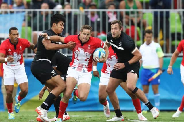 Mark Robertson in action for Great Britain against New Zealand in the rugby sevens at the Rio Olympics. Picture: David Rogers/Getty Images