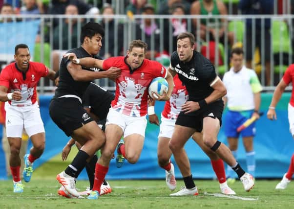 Mark Robertson in action for Great Britain against New Zealand in the rugby sevens at the Rio Olympics. Picture: David Rogers/Getty Images